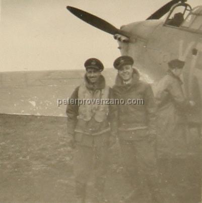 Peter Provenzano Photo Album Image_copy_071.jpg - Peter Provenzano with fellow pilot beside a Hawker Hurricane I.  RAF Station Kirton Lindsey, winter of 1941.